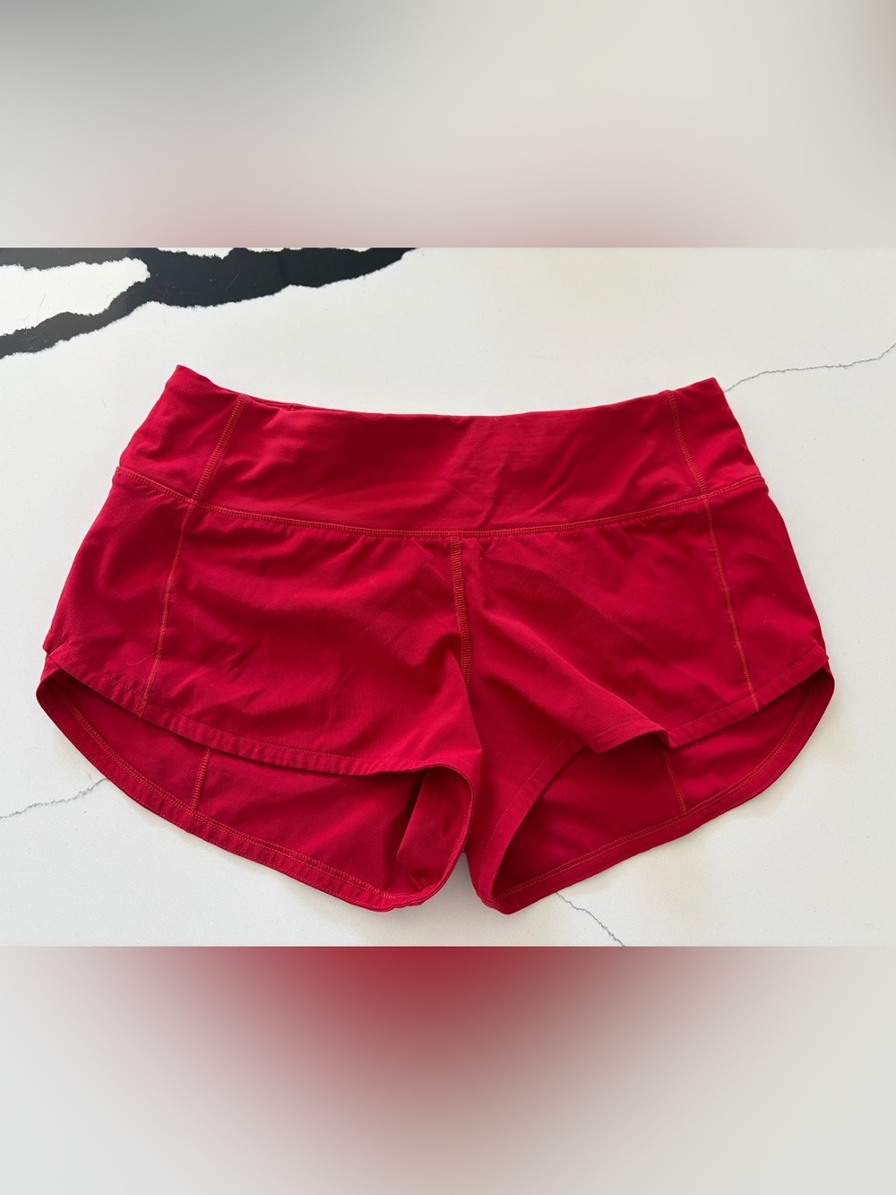lululemon Red low ride speed up shorts
